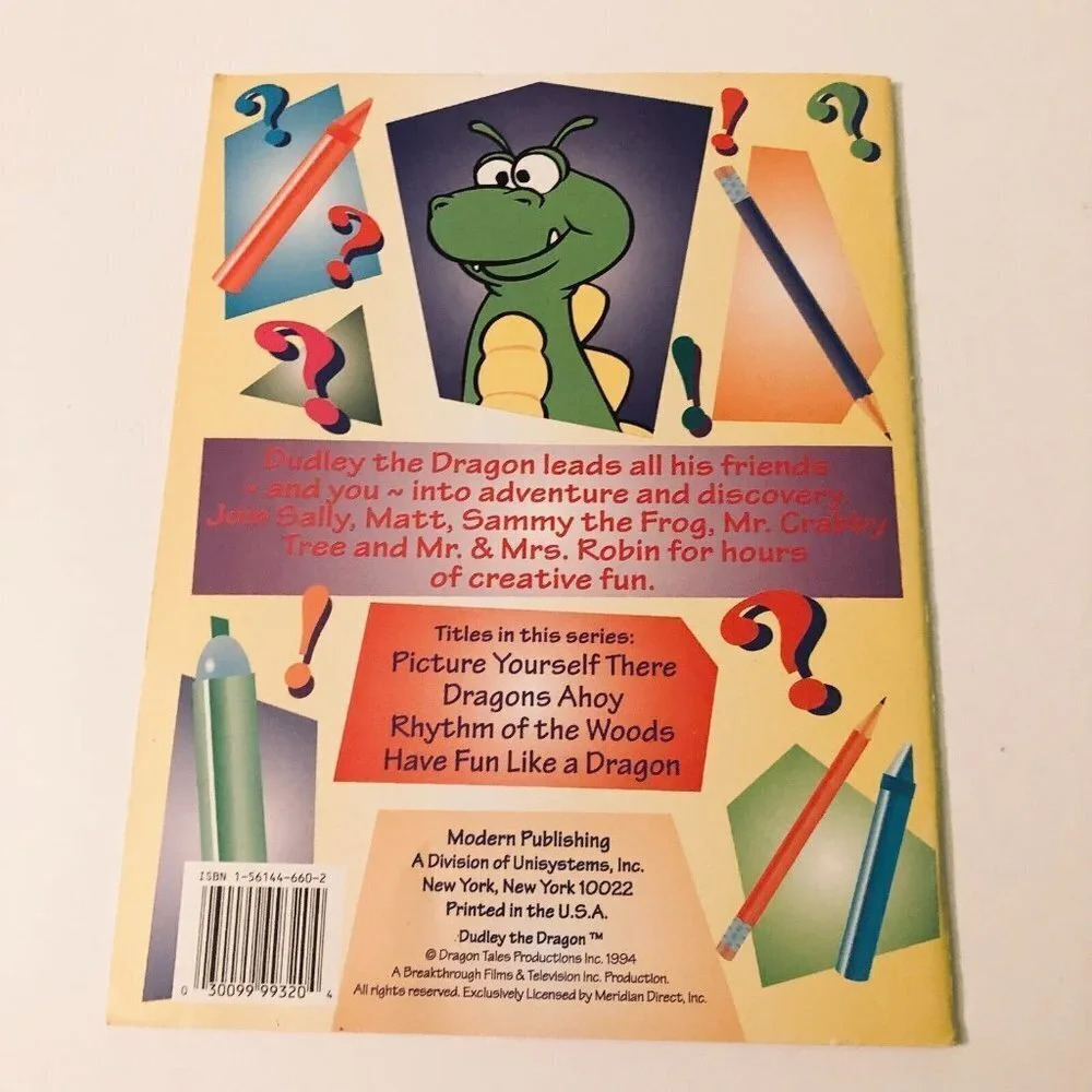 Vintage 1995 The  Adventures of Dudley The Dragon Coloring and Activity Books - Picture 10 of 16